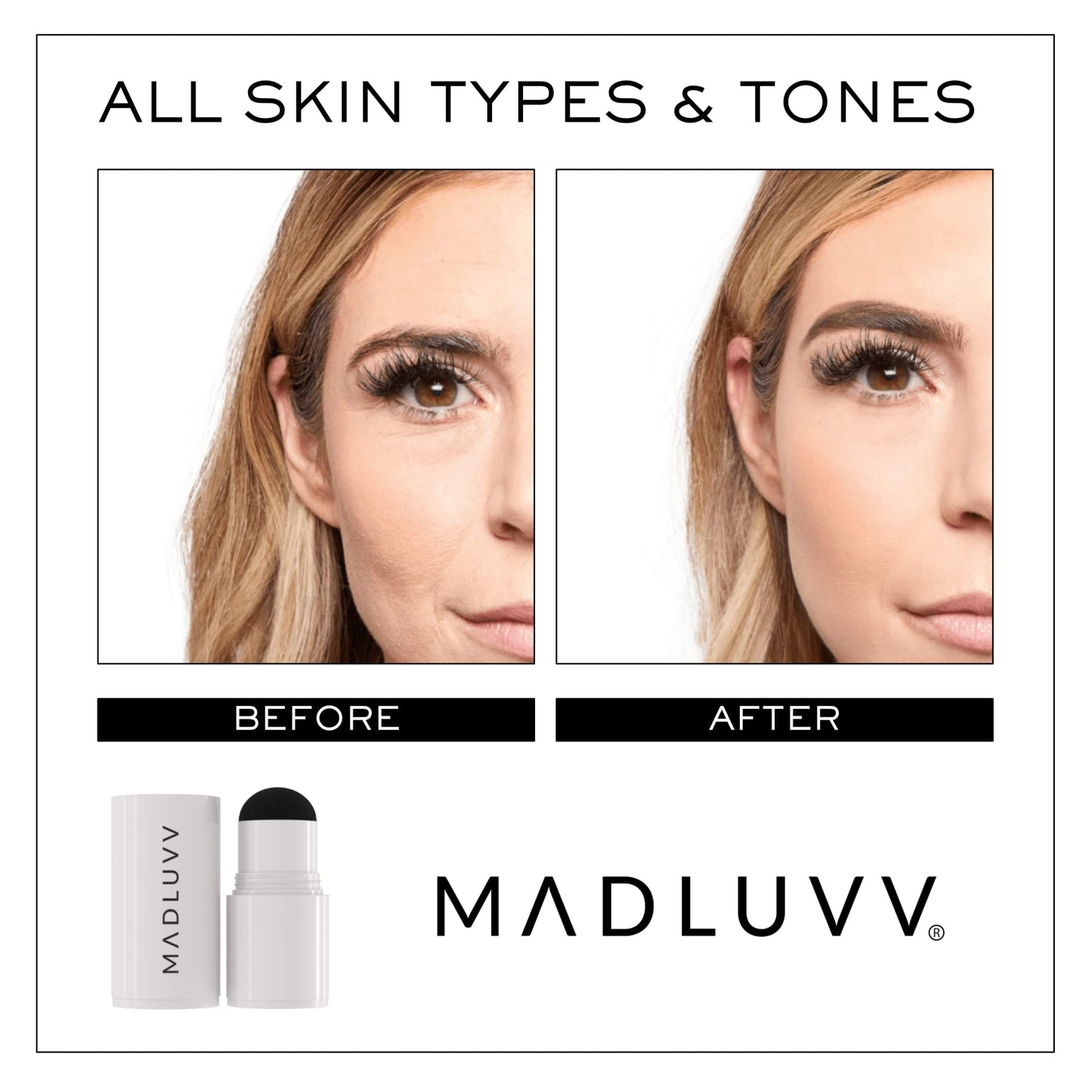 MADLUVV Brow Stamp Refill* - Color Stamp for Brows & Root Touch Up for Women & Men, Instantly Conceal Hair Loss, Grey Hair, Thinning Hair with Stain-Proof/Smudge-Proof Powder Formula (Medium Brown)