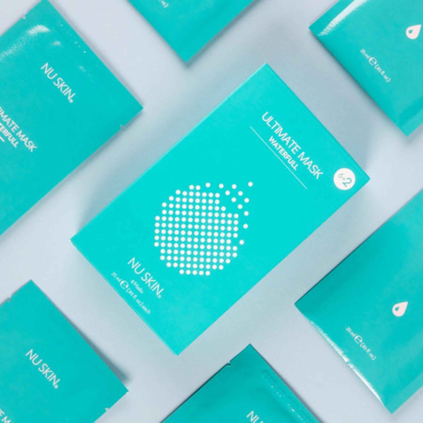 Nu Skin Ultimate Mask Waterfull - Botanical Eucalyptus Microfiber Hydration, Transparent Face Mask | Adhesive Skin Care Mask, Maximum Moisturization, Mask for Soft, Supple Skin (8 masks)