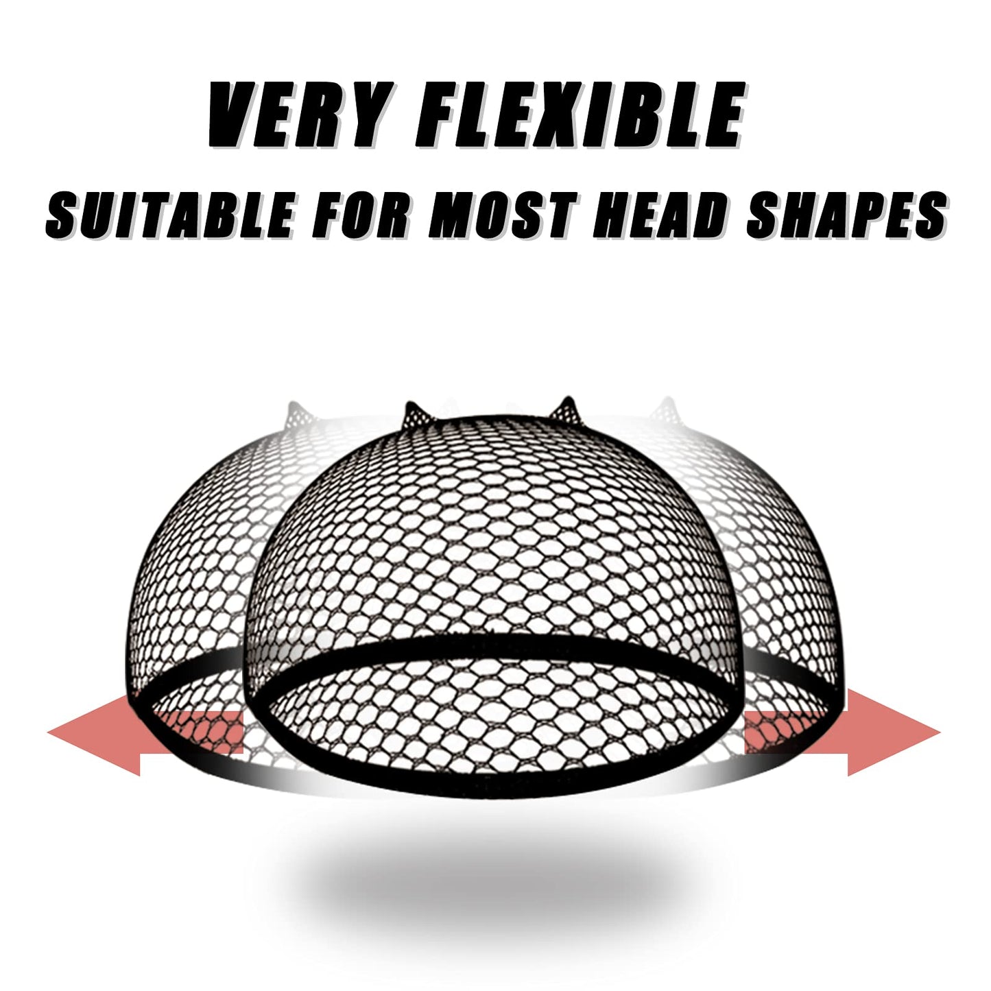 Wig Caps,Smilco 10 Pieces Mesh Wig Cap Net,Weaving Hair Net,Fishnet Wig Cap For Women(Black)