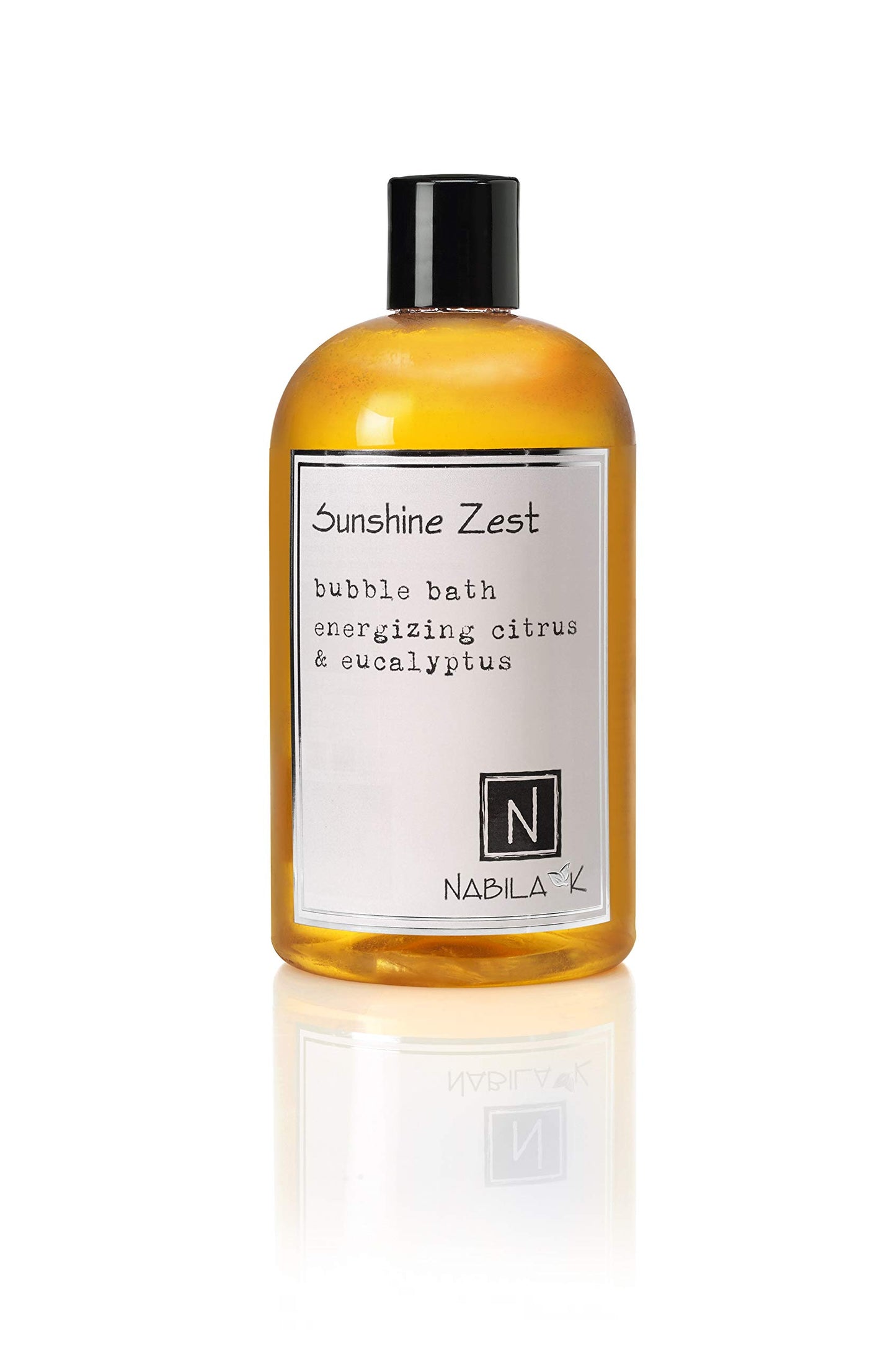 Sunshine Zest Bubble Bath with Citrus & Eucalyptus Scent by Nabila K - Essential Oils with Natural Ingredients for Sensitive Skin, Tear-Free, Gentle, Moisturizing - Luxury for Women & Men, 16 oz