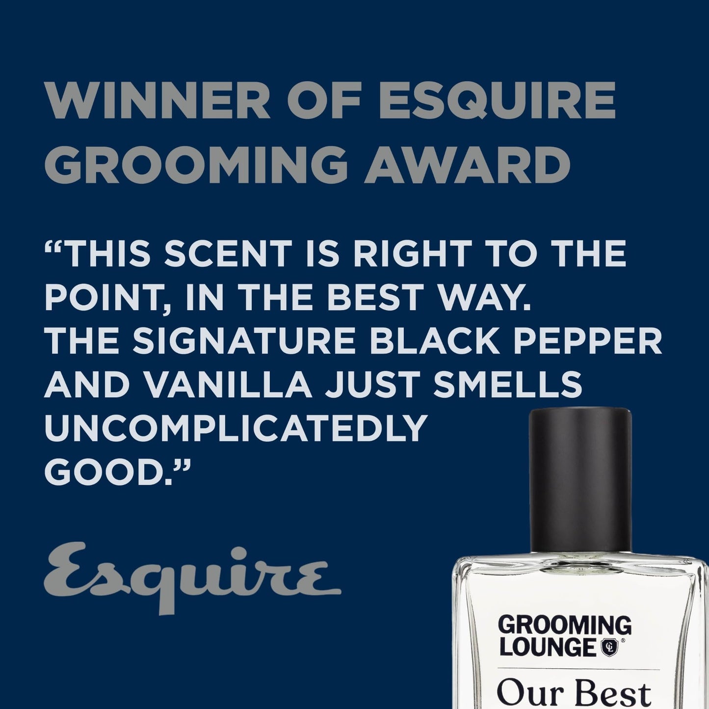 Grooming Lounge Our Best Smeller Cologne - Long-Lasting Black Pepper and Vanilla Scent - Energizing and Confidence Enhancing - No Parabens - Cruelty Free - Vegan Friendly - Day or Night Use - 1.7 oz