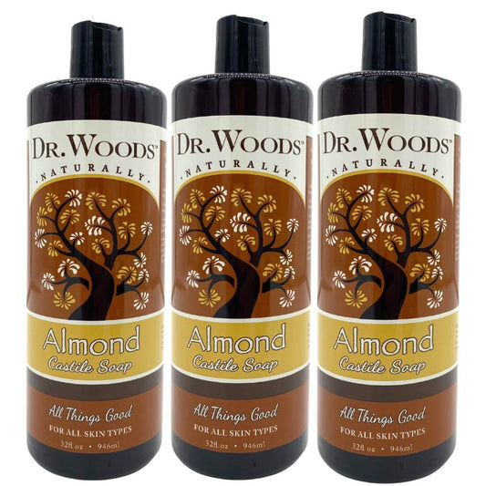 Dr. Woods Pure Almond Castile Soap 32 oz (Pack of 3)