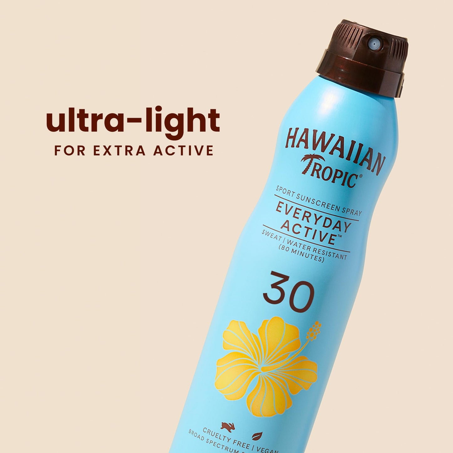 Hawaiian Tropic Everyday Active Clear Spray Sunscreen SPF 30, 6oz Twin Pack | Hawaiian Tropic Sunscreen SPF 30, Sunblock, Oxybenzone Free Sunscreen, Spray On Sunscreen Pack, 6oz each