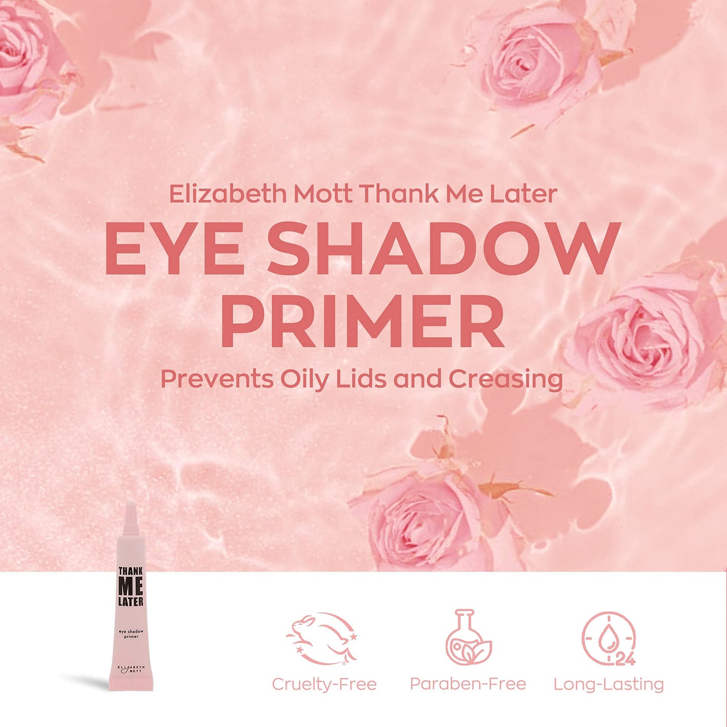 Elizabeth Mott - Thank Me Later Eye Primer for Long-Lasting Power Grip Makeup, Shine & Oil Control, Pore Minimizer, Hides Wrinkles & Fine Lines, Prevent Creasing for All-Day Eye Makeup Wear - 10 g