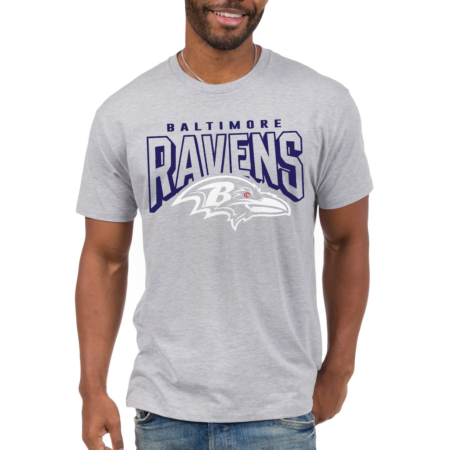 Junk Food Clothing x NFL - Baltimore Ravens - Bold Logo - Unisex Adult Short Sleeve Fan T-Shirt for Men and Women - Size Small