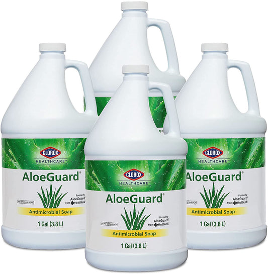 Clorox Healthcare AloeGuard Antimicrobial Soap, 1 Gallon Bottle Antimicrobial Hand Soap for Healthcare Professionals and Everyday Use Hand Soap Bulk (Pack of 4