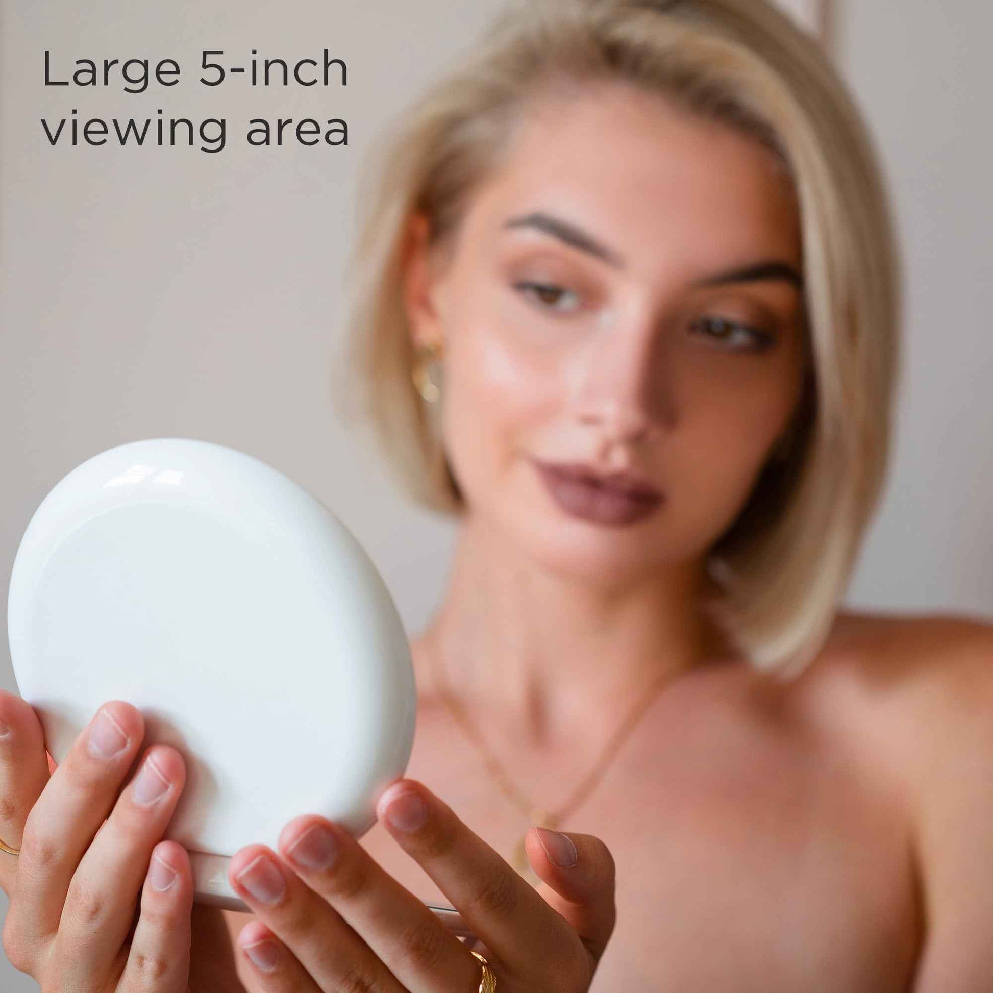 Ilios Lighting LED Compact Mirror with Light and 1x and 10x Magnifying Mirror in 5-inch mini Size Ideal for Trave