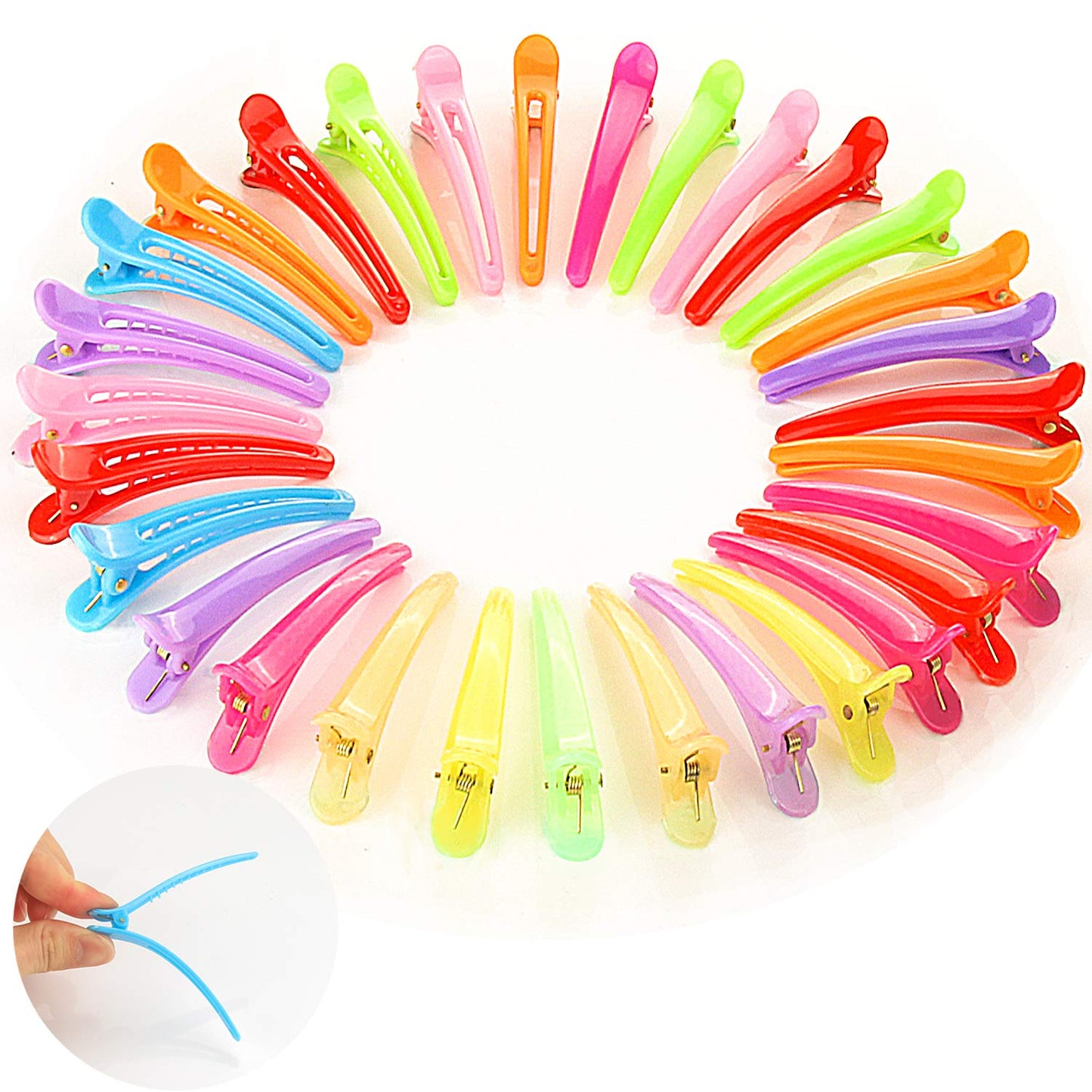 UPINS 30PCS Colorful Duck Billed Hair Clips Alligator Clip for Women Girl Styling Sectioning