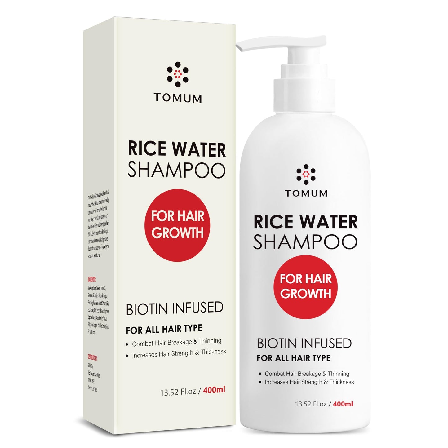 Hair Growth Shampoo for Men and Women:Advanced Rice Water Shampoo - Promotes Strength, Health, and Thicker Hair | Natural Formula with Biotin for Thinning Hair and Hair Loss