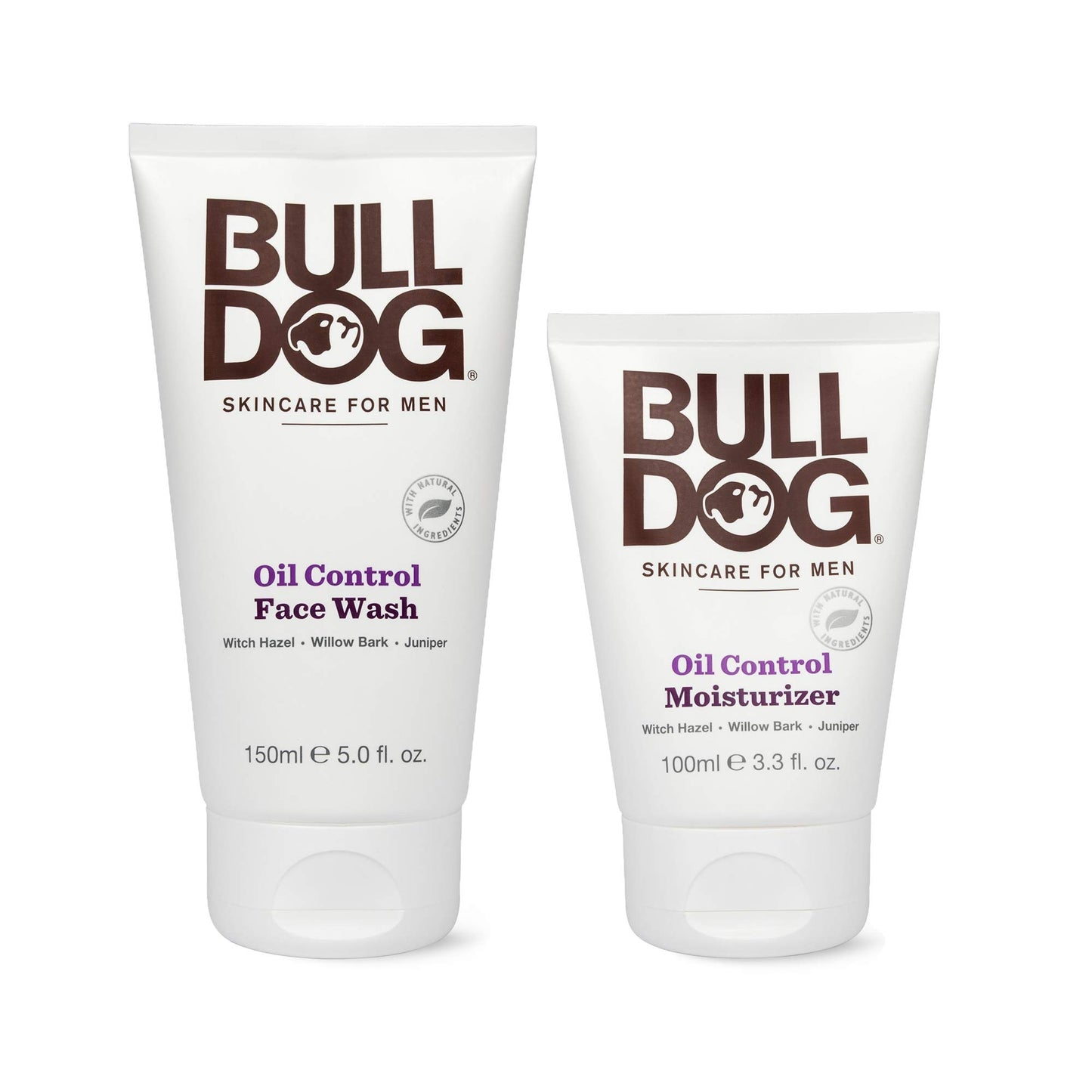 BULLDOG Mens Skincare and Grooming Oil Control Starter Kit with Moisturizer and Face Wash, 2 Count