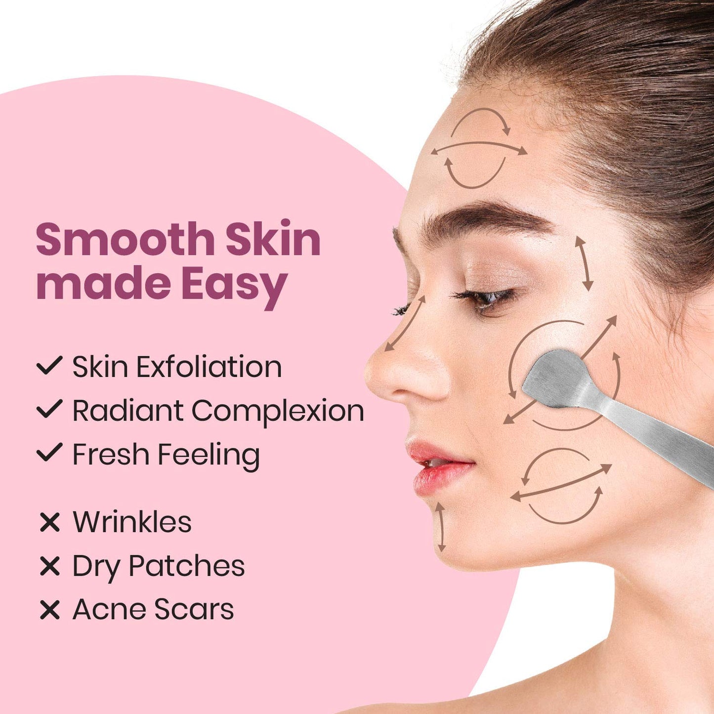 Lindo Beauty Face Buffer - Microdermabrasion Exfoliation Tool, Diamond dust Infused Skin Buffering tool, Smooth Skin, Radiant Complexion, Reduce Fine Lines and Wrinkles, Travel Pouch Included