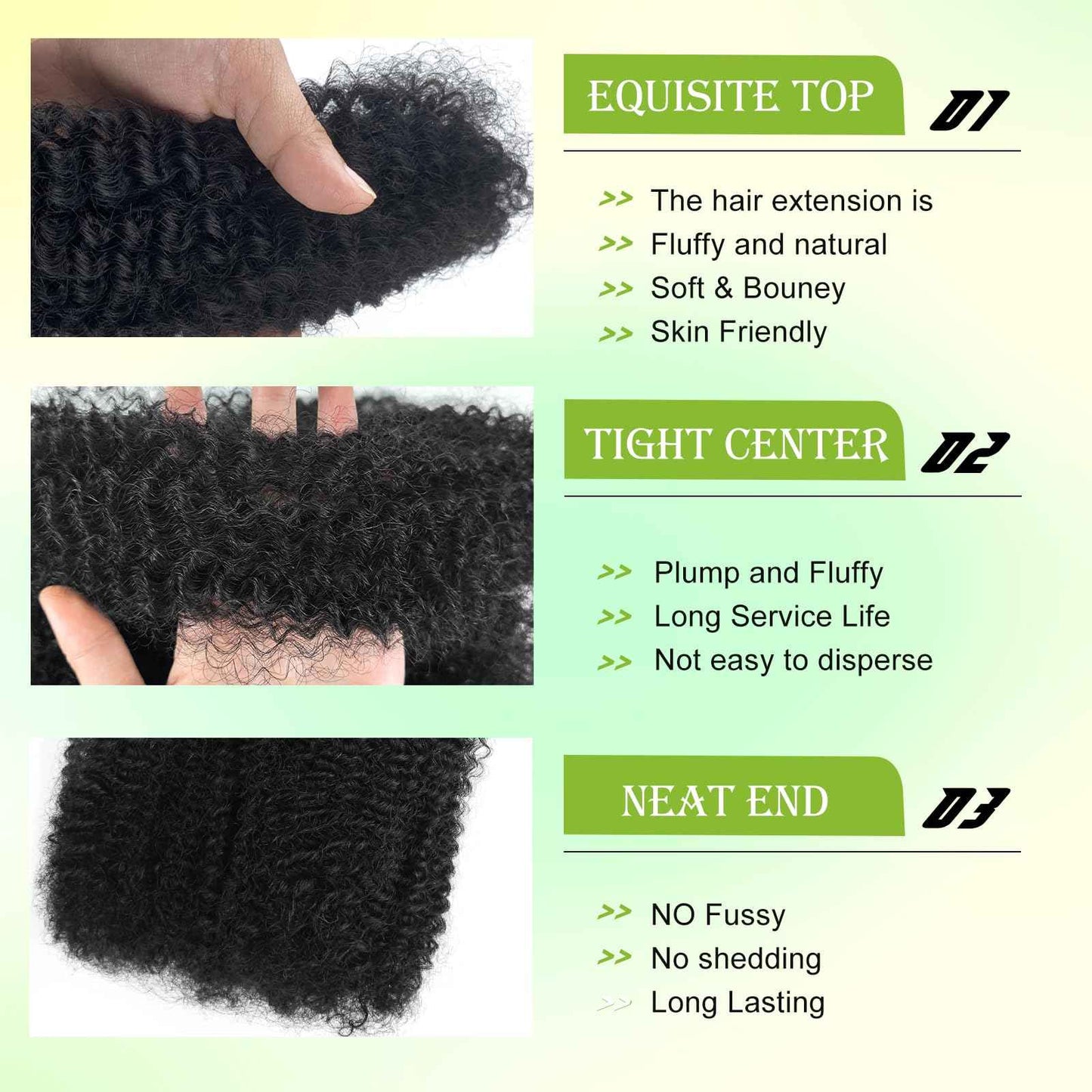 16 Inch Afro Kinkys Bulk Human Hair Kinky Curly Braiding Hair for Mini Twist 50g/Pack Natural Black 4C Dreadlock Extensions for Permanent Sister Locs/Mini Twists/Braids/Repair Can Dye and Bleach