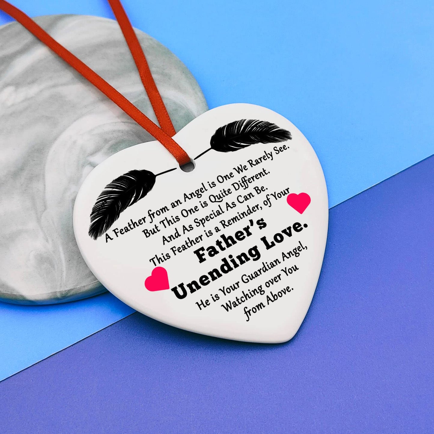 Dad Memorial Gift Ornament Ceramic Gifts for Loss of Father Sympathy Gift in Memory of Daddy Remembrance Gifts Bereavement Gifts Condolence Gift Dad Memorial Gift in Memory of Father Ornament Hanging