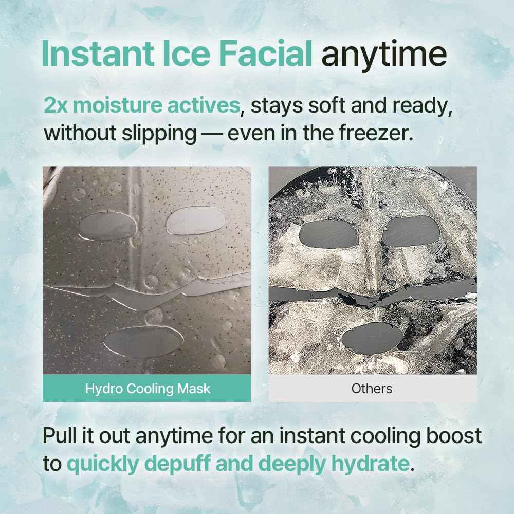 NDP Collagen Cica Cooling Hydro Mask – World’s First Freeze-Ready Hydrogel Face Mask with 55,000Da Vegan Collagen, Real Mugwort & Centella – Korean Mask for Sensitive Skin (36g x 4ea)