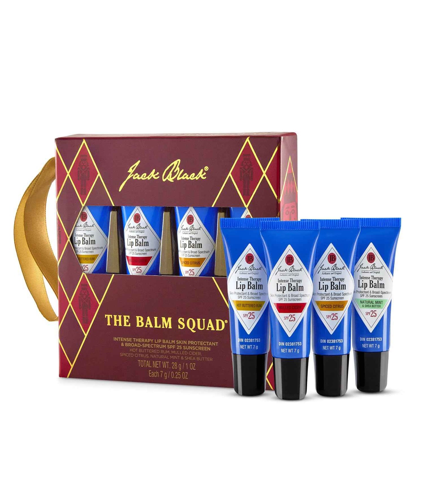 Jack Black Intense Therapy Lip Balm, 0.25-Oz. - Holiday The Balm Squad, SPF 25 Sun Protection, Lip Moisturizer, Hydrating Lip Balm with SPF, Lip Sunscreen
