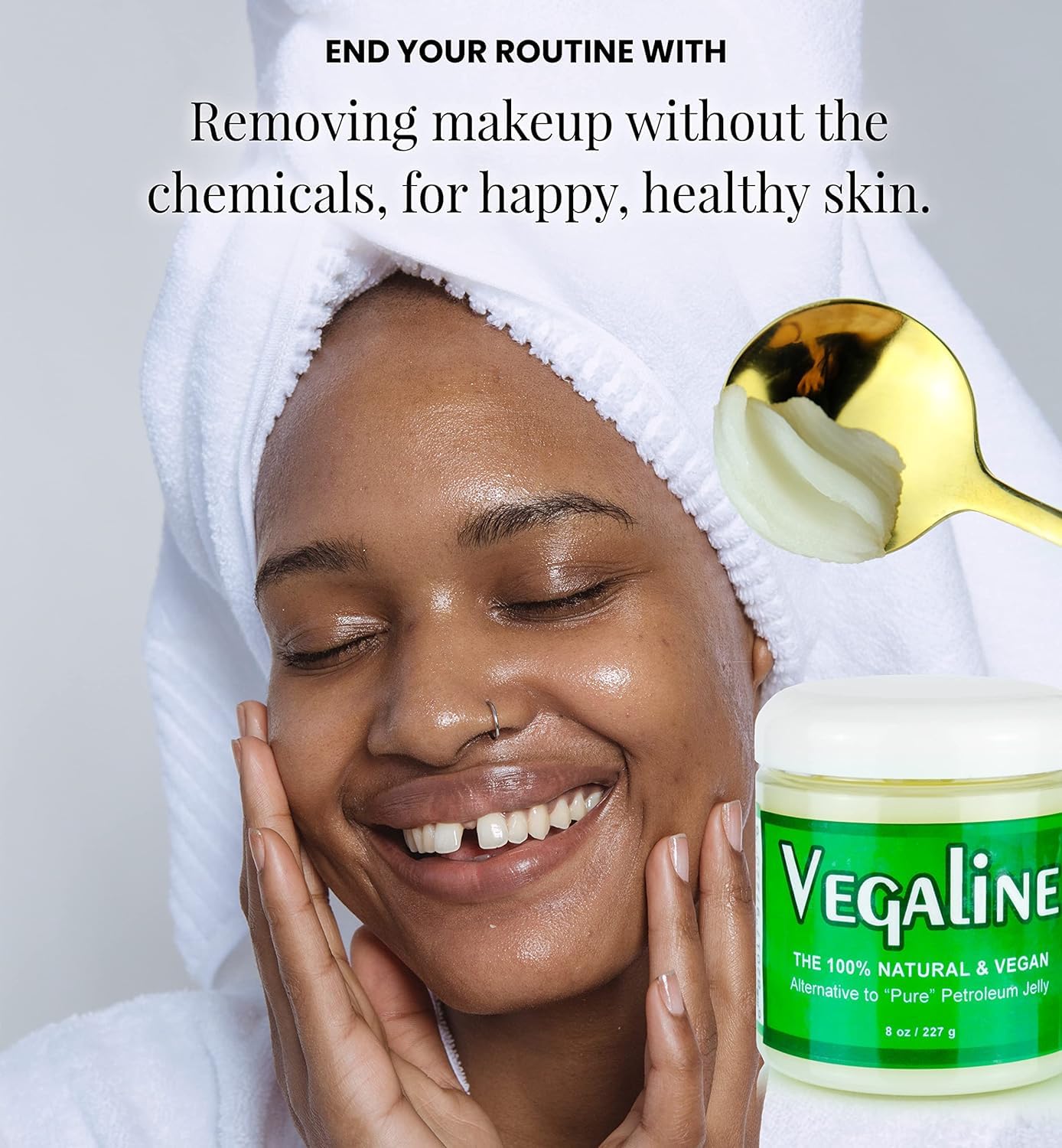 Vegaline - 100% Natural, Vegan & Hypoallergenic Alternative to Petroleum Jelly - Lips, Hands, Baby, Makeup Remover and More (4 oz)