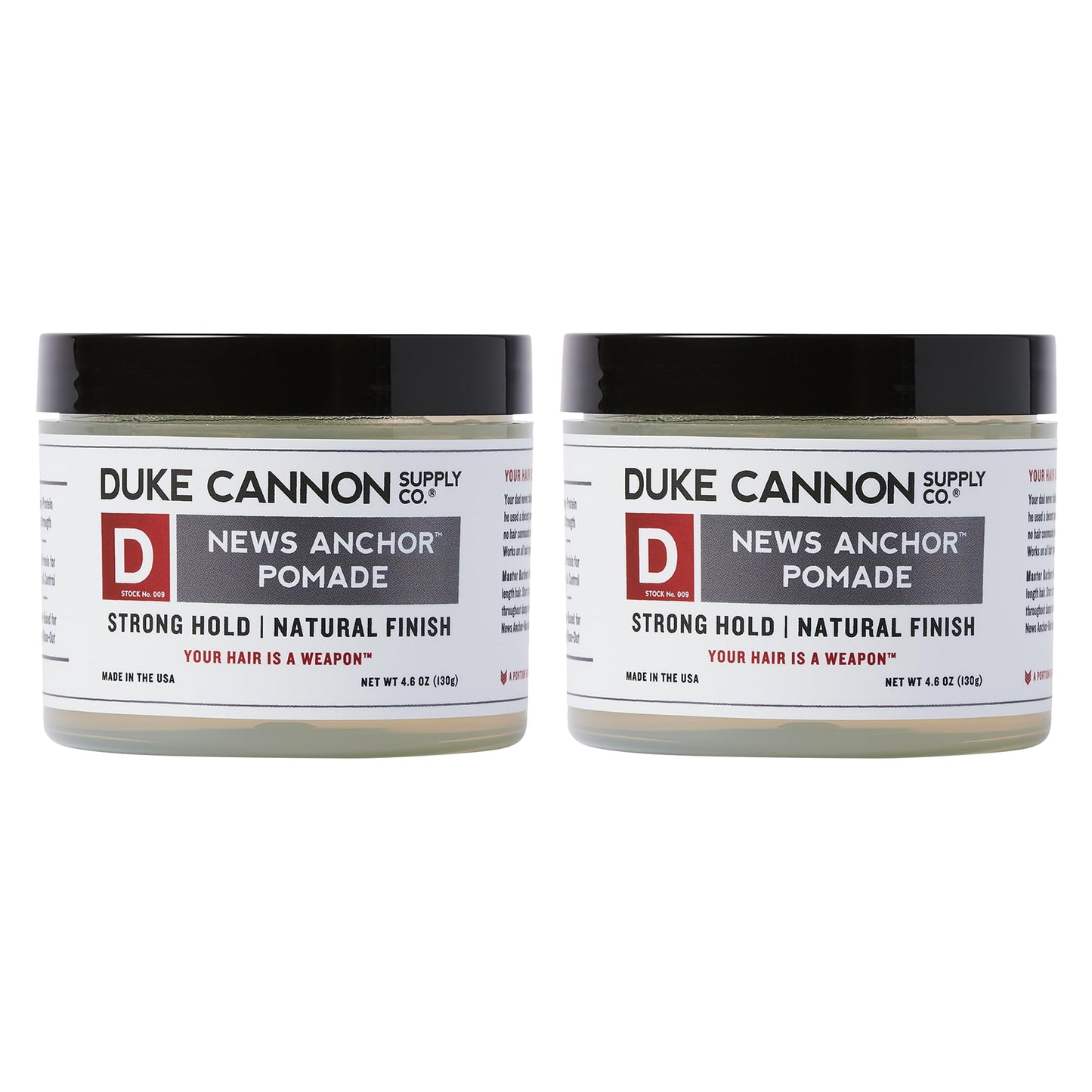 Duke Cannon News Anchor Hold Pomade (Pack of 2, NEWS ANCHOR)