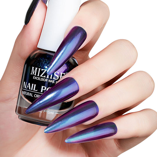 MIZHSE Chameleon Nail Polish, Purple Nail Polish Air Dry Fast, 15ml/0.5 fl oz High Glossy Shiny Nail Pigment Holographic Nail Polish Nail Art Salon Manicure Home