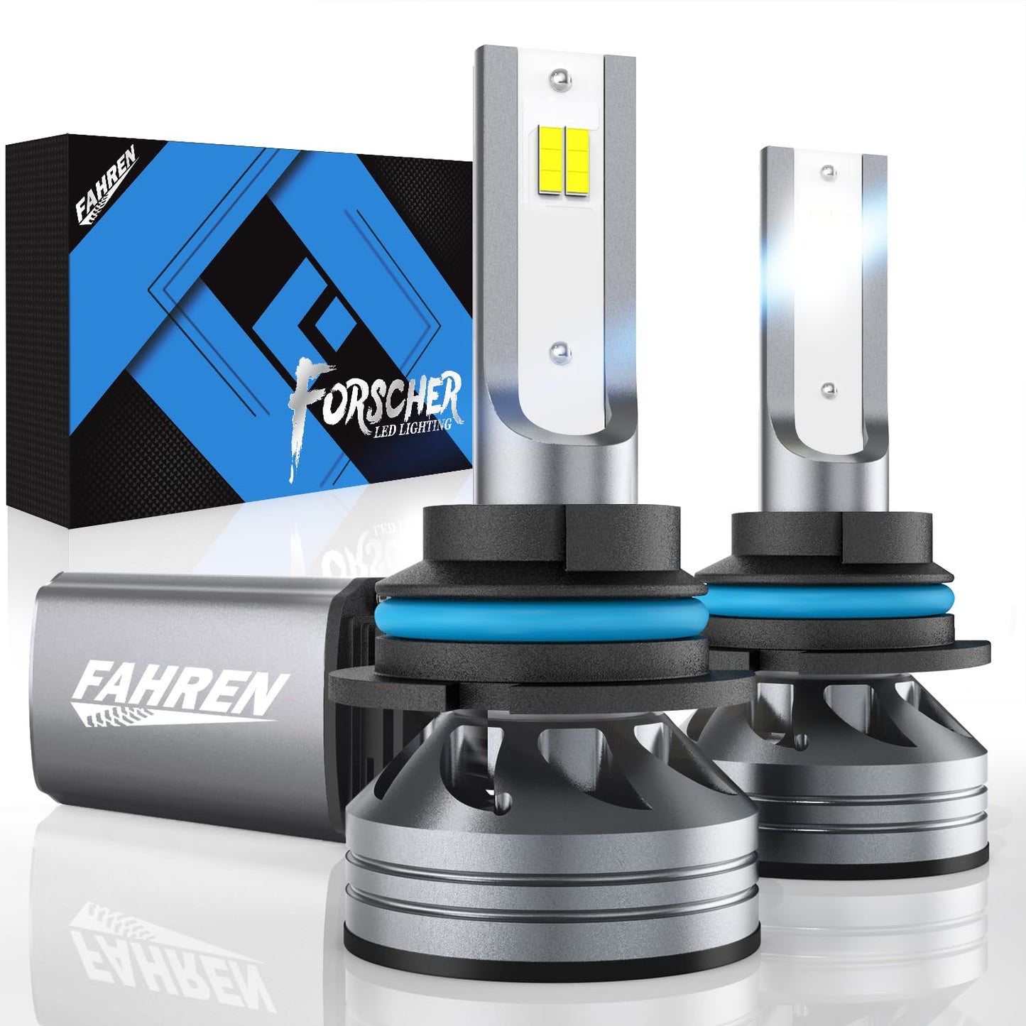 FAHREN 9007/HB5 Driving Bulbs, 24000LM Super Bright 6500K Cool White, 9007 Fog Bulb, IP68 Waterproof Pack of 2