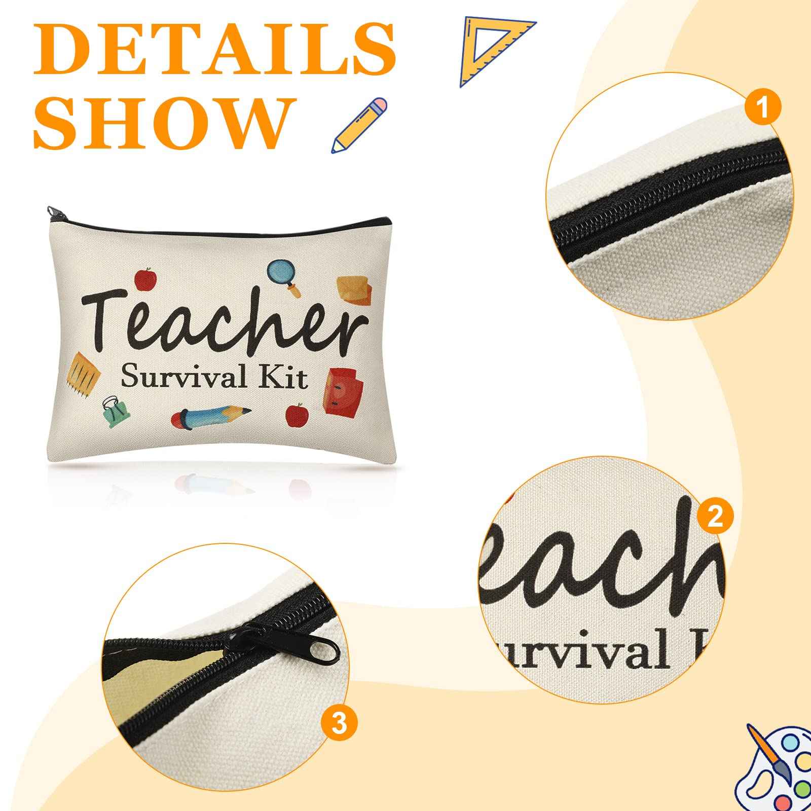 Amylove 20 Sets Christmas Teacher Gifts Bulk, Teacher Makeup Bags, Bracelets, Hair Ties, Cards, Keychains Xmas Stocking Stuffers Valentine's Day Appreciation Gifts