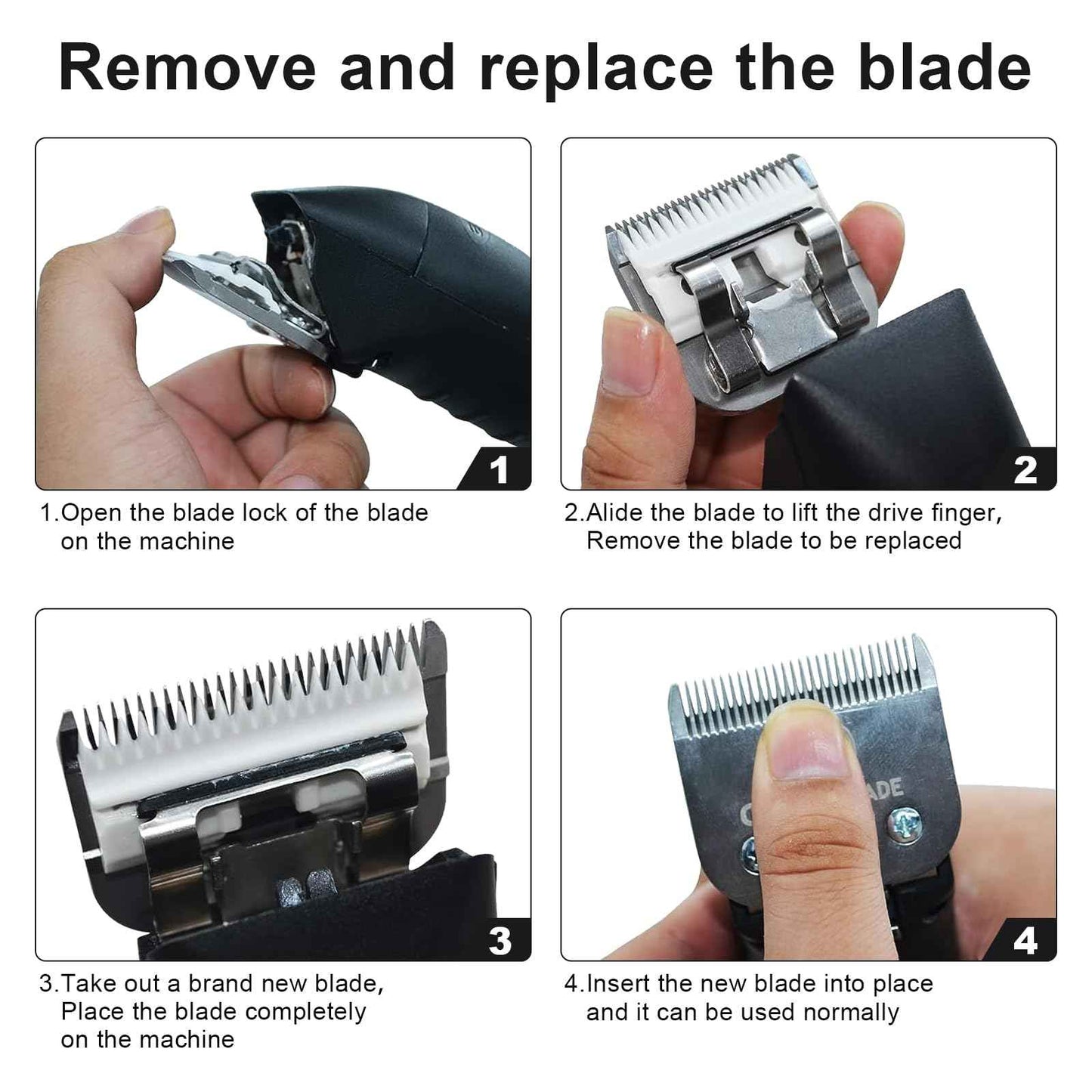 HONGNAL 000 Professional Detachable Replacement Ceramic Blades 0.5mm, Compatible with Most Andis, Oster A5 Series Scissors. Cutting Length 1/50 -Inch(0.5mm)