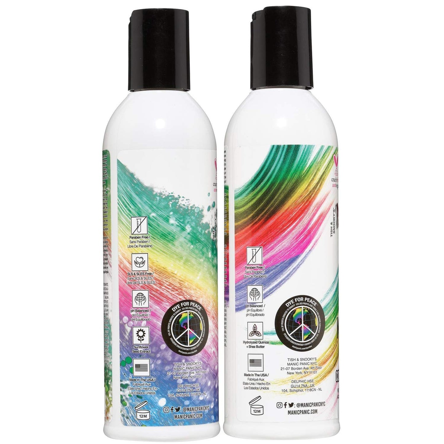 MANIC PANIC Shampoo & Conditioner For Color Treated Hair Set - Extend Color - Sulfate & Paraben Free - Vegan & Cruelty Free Moisturize & Volumize - Repair Damaged Hair & Prevent Tangling (8oz Bottles)