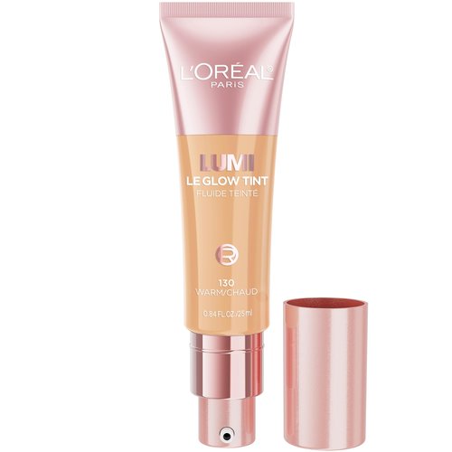 L’Oréal Paris Lumi Le Glow Skin Tint, Lightweight Water-Based Tinted Serum with Foundation-Like Coverage, Glow Illuminator, Warm 130, 0.85 Fl Oz
