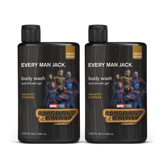 Every Man Jack Body Wash - Marvel Guardians of the Galaxy | 13.5-ounce Twin Pack - 2 Bottles Included | Naturally Derived, Parabens-free, Pthalate-free, Dye-free, and Certified Cruelty Free