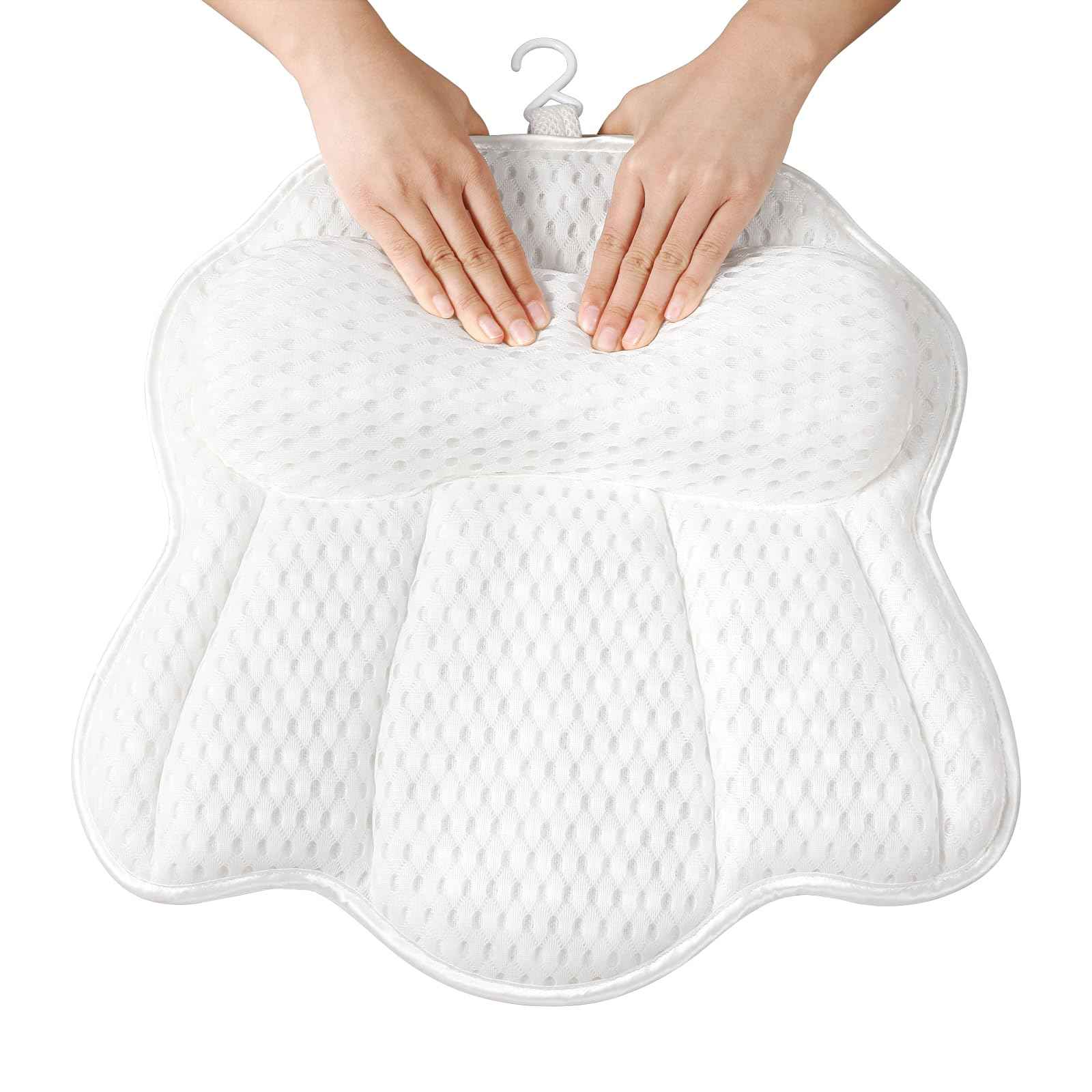 Non Slip Bath Pillows for Tub, 10 Enhanced Suction Cup Bath Pillow for Women Relaxing, Bath Tub Pillows for Head and Neck, Bath Pillow Luxury Bathtub Pillow, Spa Bathtub Pillow for Soaking Tub