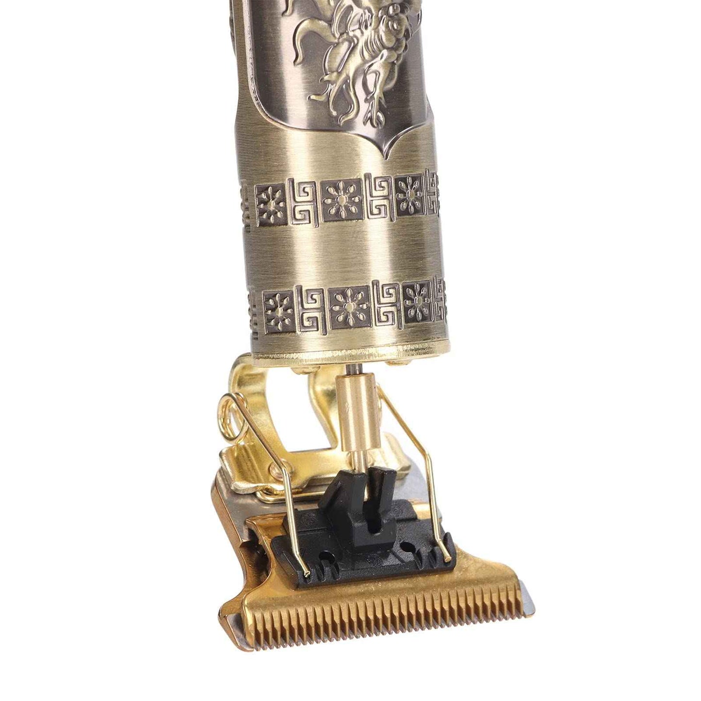 Qinlorgo Professional Hair Clipper, Heavy Duty High Efficiency Compact TBlade Hair Clipper for Hair Cutting (Dragon Pattern Charging Stand)