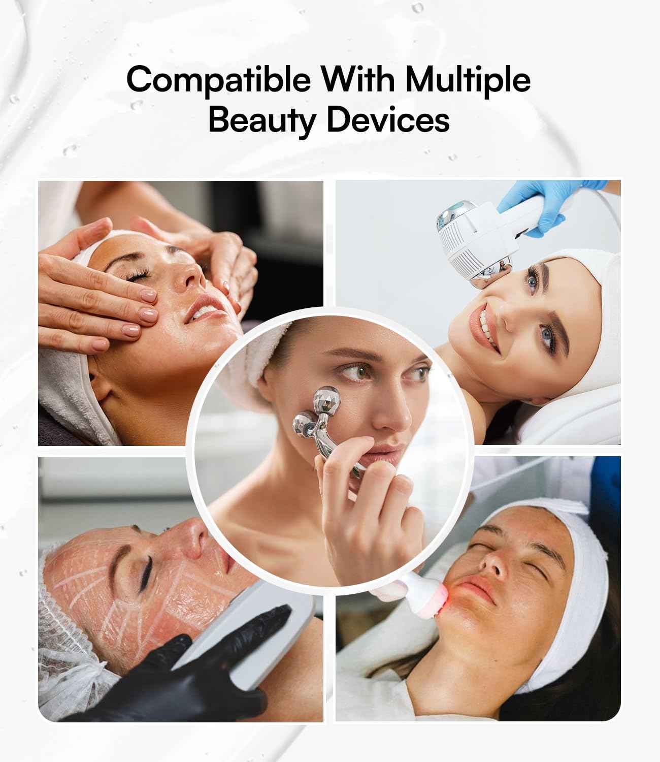 INIA Conductive Gel for Facial and Body Skin Care Machines – Hydrating Gel Primer with Hyaluronic Acid for Women and Men, 35.2 Fl Oz