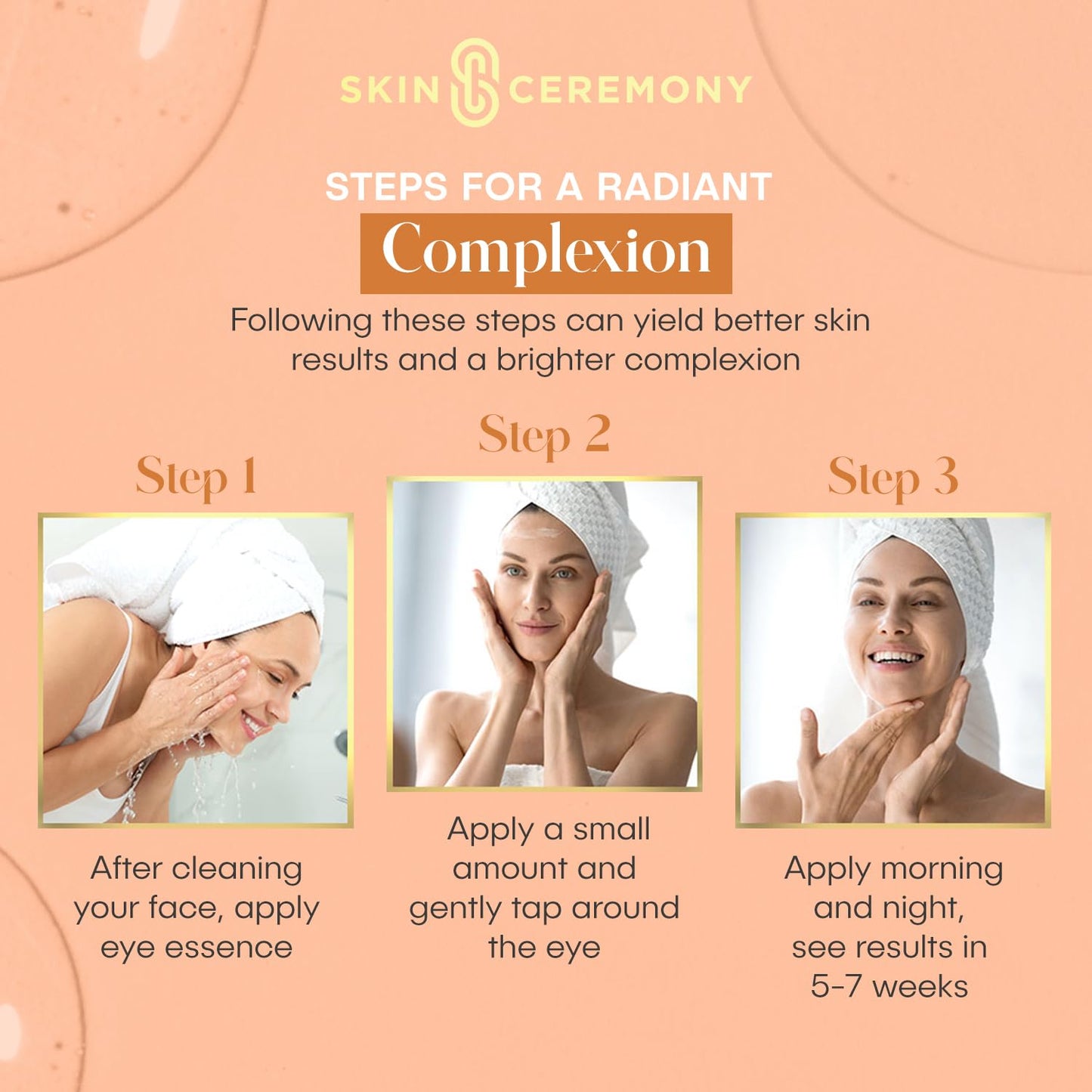 Skin Ceremony Collagen and Vitamin C Brightening Eye Cream - Hydrates and Rejuvenates Skin - Helps reduce Puffines & Dark Circles - Skin Care Made in Korea - 1.0 FL.OZ.