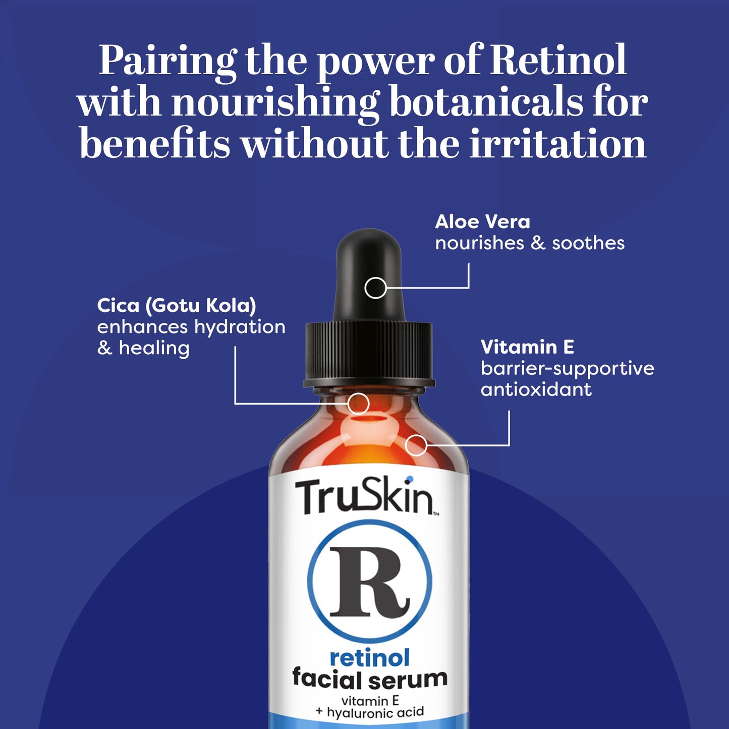 TruSkin Retinol Serum for Face – Gentle Anti-Aging Serum with Retinol, Hyaluronic Acid, and Vitamin E for A More Youthful Feel – Skin Care Made to Improve Fine Lines, Wrinkles, 1 fl oz