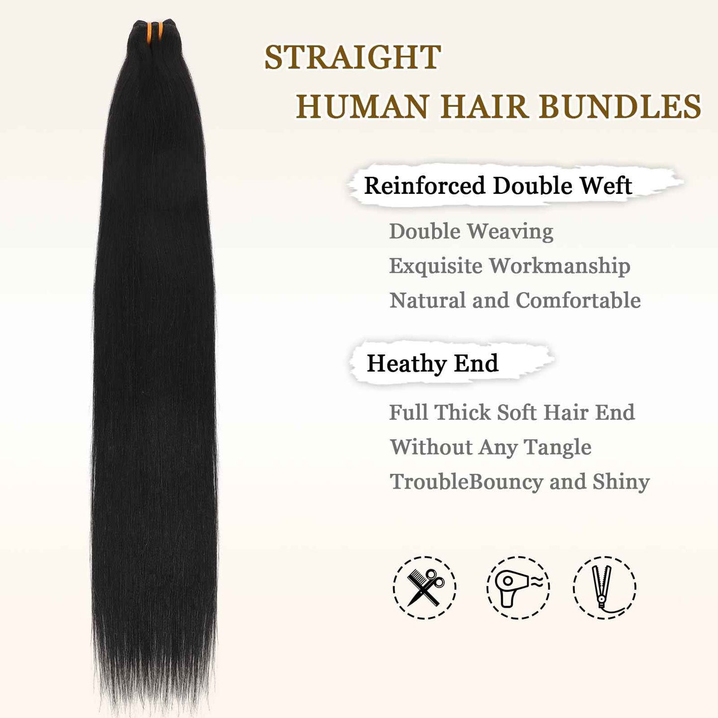 16A Raw Straight Bundles Human Hair 1 Bundle,16 Inch,Triple Lifespan,Burmese Virgin Remy Hair Extensions,No Tangle Shedding