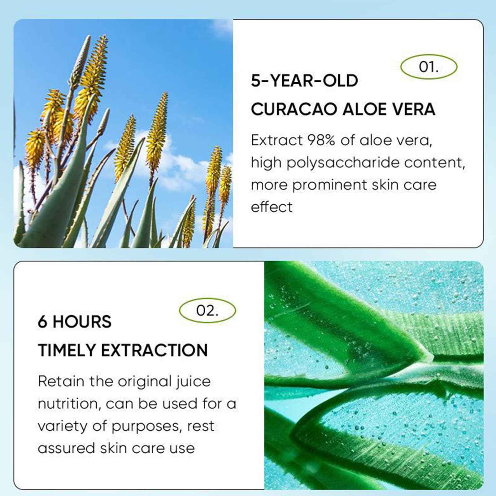8Pcs Aloe Vera Skin Care Set - Face Care Kit With Cleanser, Mask, Toner, Serum, Lip Balm, Eye Cream, Moisturizer for Women Girls
