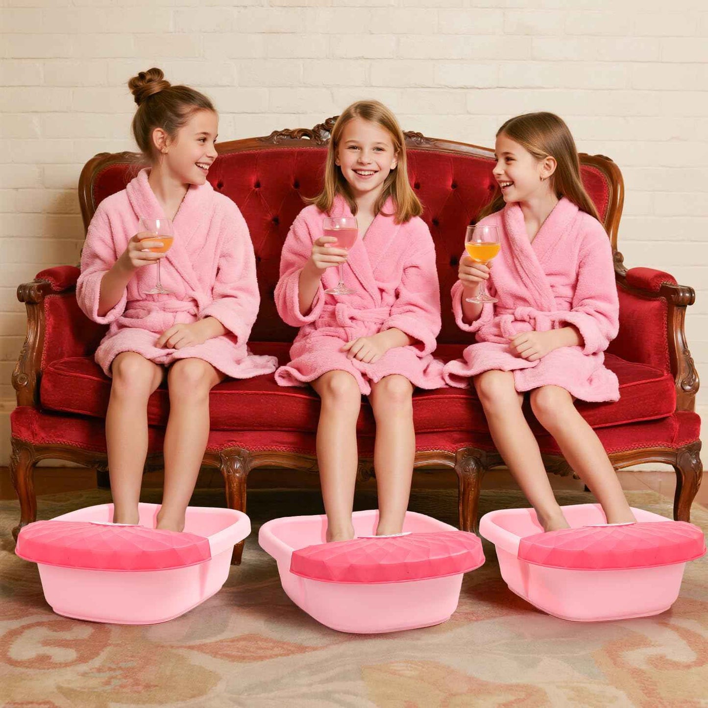 Kids Foot Spa Kit with Pedicure Set for Girls 3-8, All-in-1 Kids Spa Day Kit with Bubble Soak & Massage, Sleepover Party Birthday Gifts