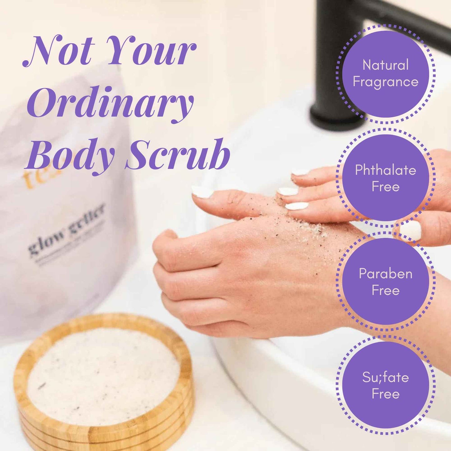 Tease Tea Exfoliating Body Scrub - Glow Getter Organic Body Scrub made with Organic Sugar Cane, Earl Grey Tea, Organic Coconut Oil, and Vitamin E for a Skin so Soft and Glowing Skin