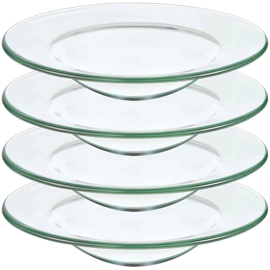 VGEUNA 4 Pieces Replacement Glass for Wax Warmer Wax Melt Dish Fits Most Wax Warmers Durable Glass Dish for Wax Melter