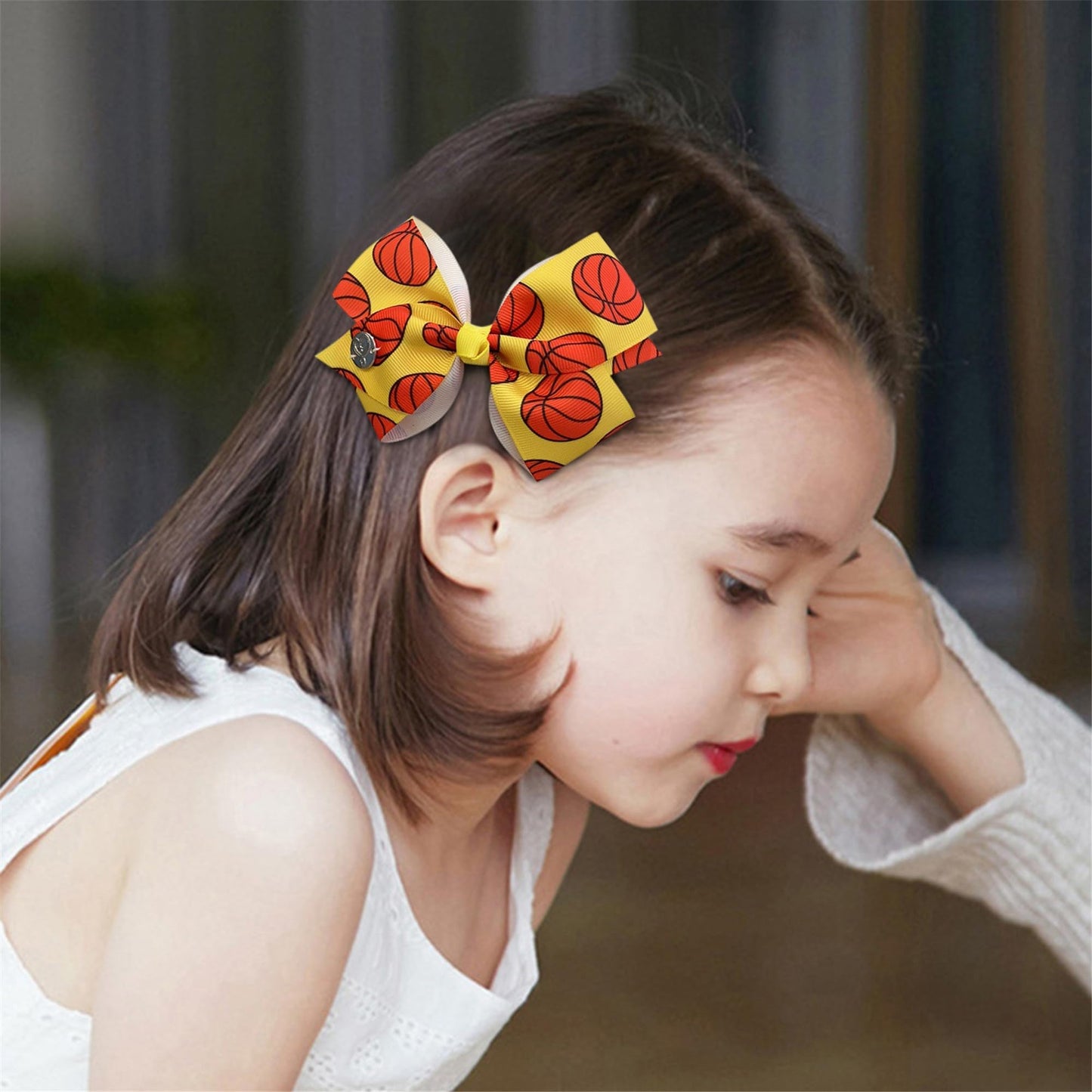 Soccer Ribbon Bow Hair Clips soccer bows Hair Accessories for girls.(FJ27) (Z1)