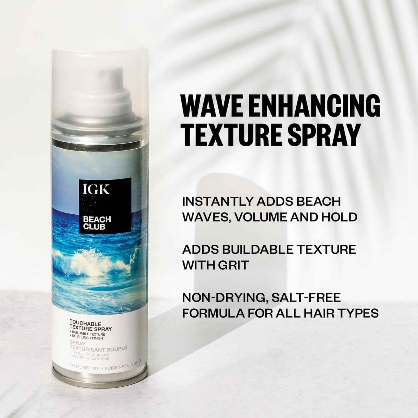 IGK BEACH CLUB Touchable Texture Spray Travel Bundle | Hold + Volume + Lightweight | Vegan + Cruelty Free | (5 Oz + 1.7 Oz)