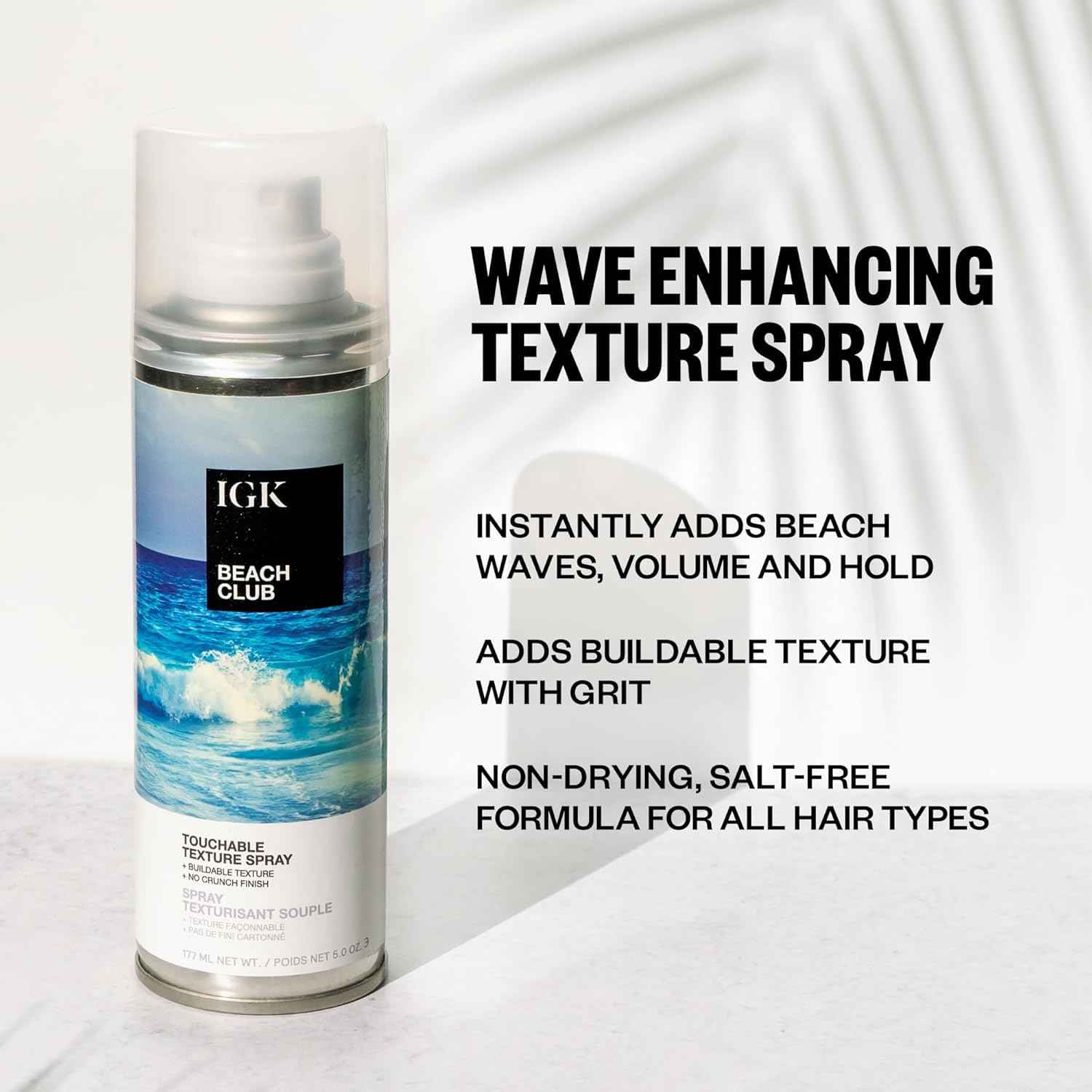 IGK BEACH CLUB Touchable Texture Spray Travel Bundle | Hold + Volume + Lightweight | Vegan + Cruelty Free | (5 Oz + 1.7 Oz)