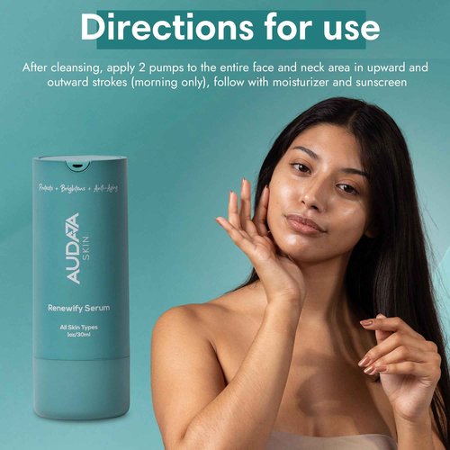 AUDAJA Renewify Serum - Shield & Revitalize with Vitamin C, E, & Ferulic Acid - Ultimate Protection for All Skin Types - Brightens, Hydrates & Reduces Signs of Aging – 30 ml