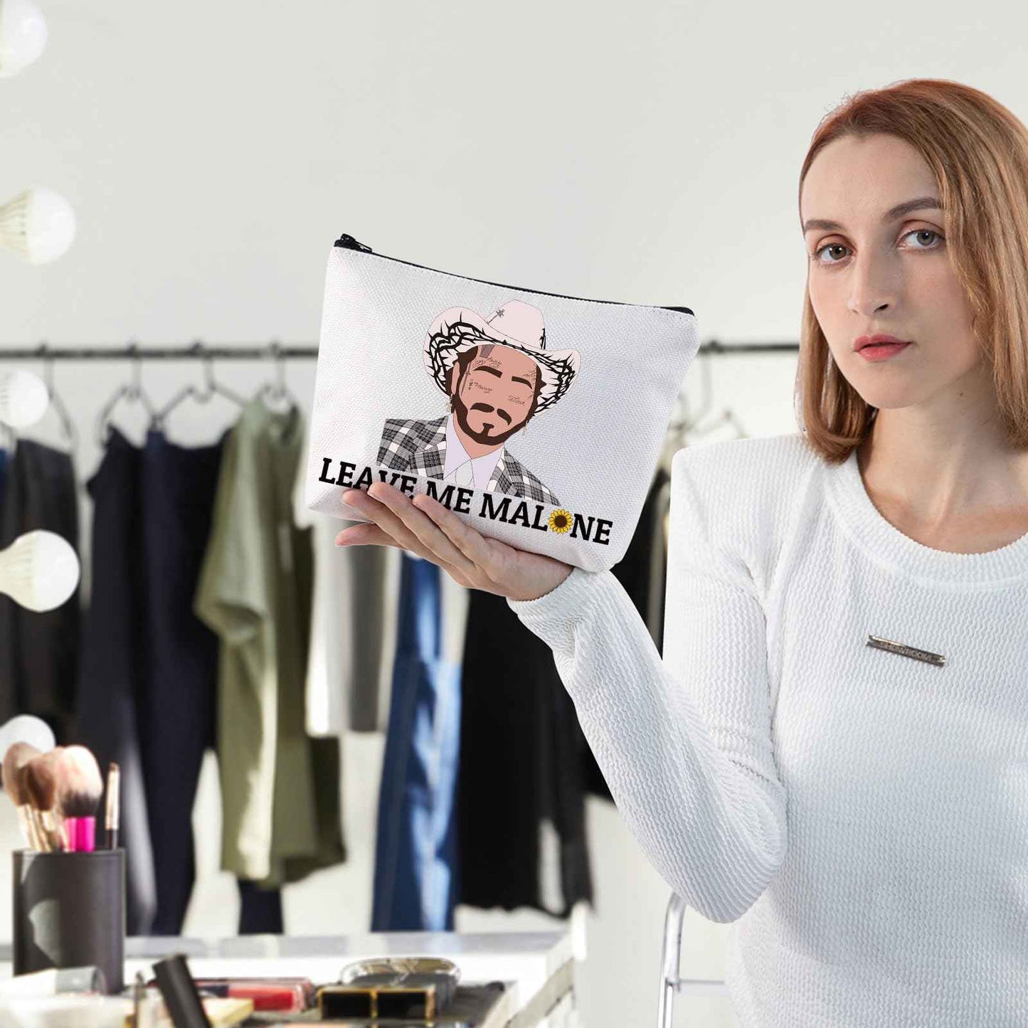 WZMPA Singer Fans Inspired Cosmetic Bag Singer Concert Gift Leave Me Makeup Zipper Pouch Bag Singer Music Merchandise (Leave Me)