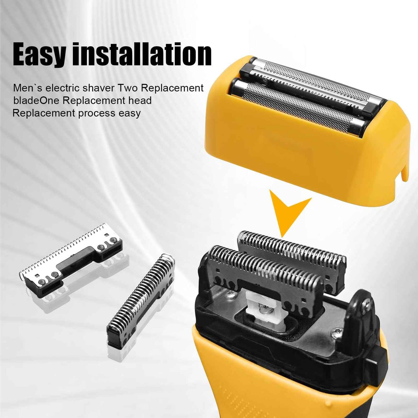 Yellow Shaver Replacement Foils, Cutters and Head Compatible with Wahl 7061 Series- Model 7045-100, 2 Packs
