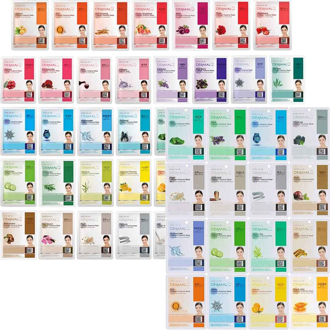 DERMAL 39 + 16 A Combo Pack Collagen Essence Full Face Facial Mask Sheet