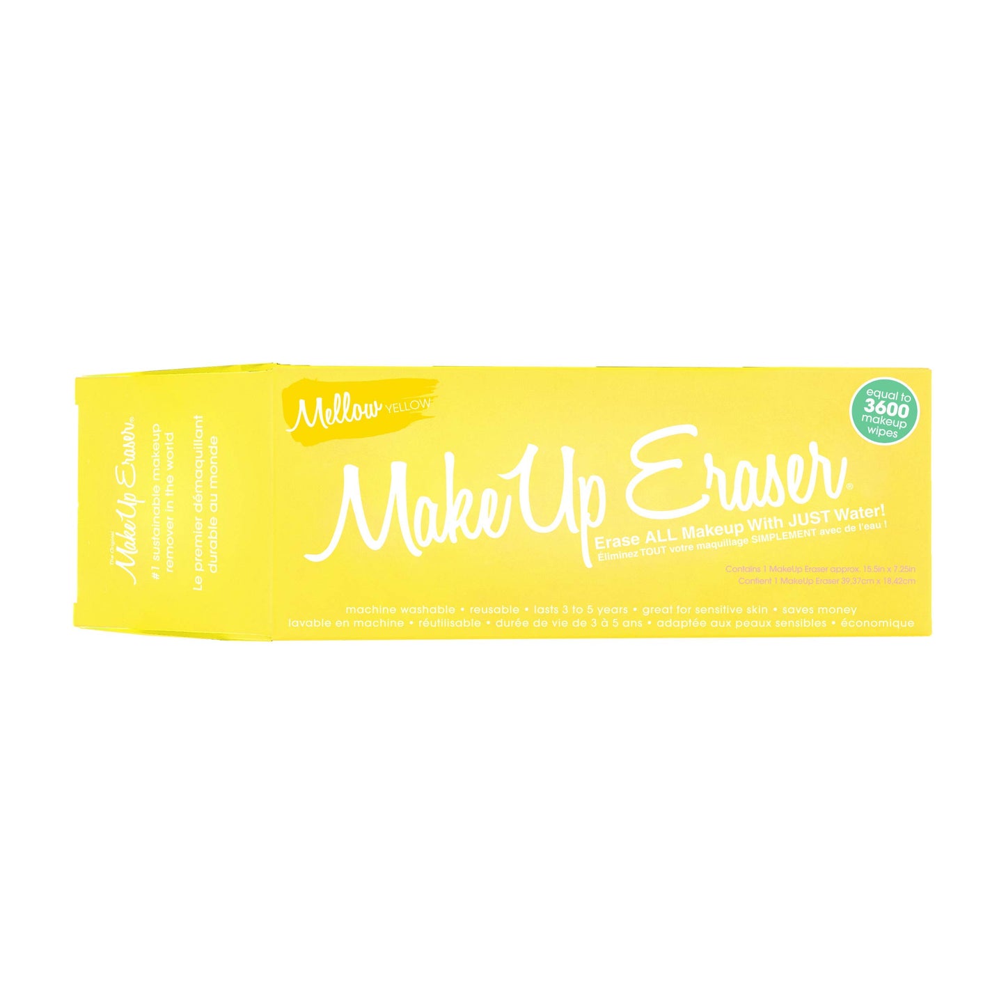 MakeUp Eraser, Erase All Makeup With Just Water, Including Waterproof Mascara, Eyeliner, Foundation, Lipstick and More (Mellow Yellow)