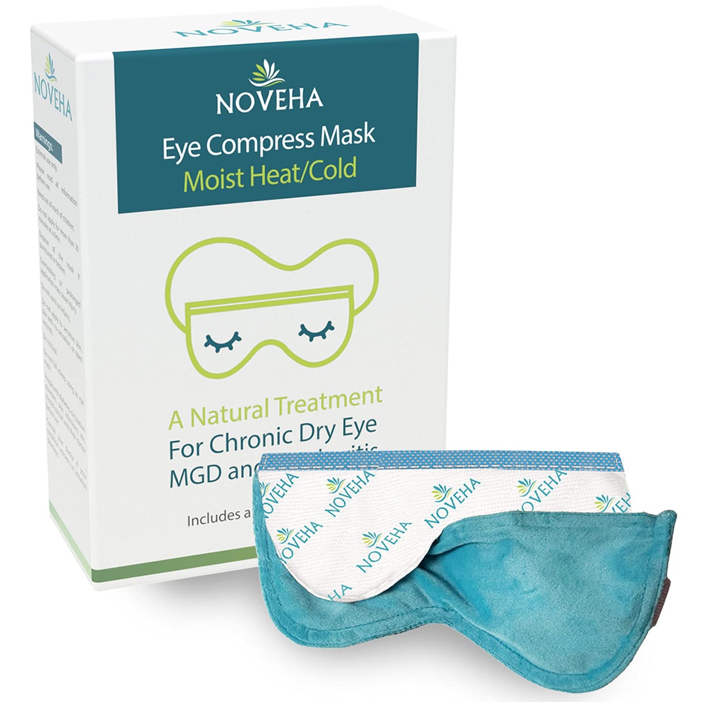 NOVEHA Ultra Warm Compress Eye Mask | Moist Hot Technology for Sensitive Dry Eyes- Microwave Activated - Relieves Stye or Pink Eye- Heat Water Procedure for Irritated Eyes and Eyelid Bumps