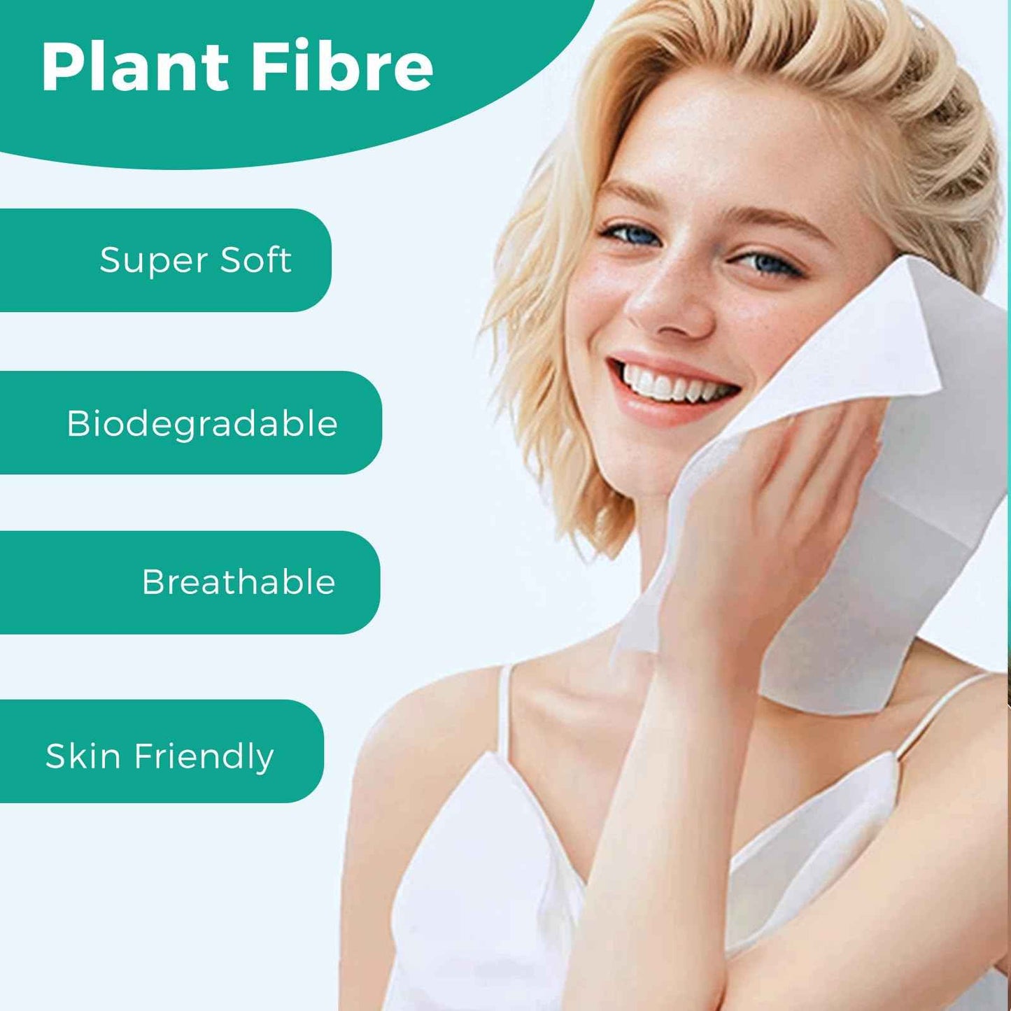 ONLYCARE Disposable Face Towel, Biodegradable Face Towels, 10" x 12" Super Thick Soft Facial Towels, 150 Count Face Towelettes Disposable for Sensitive Skin, Makeup Remover Dry Wipes, 3 Pack