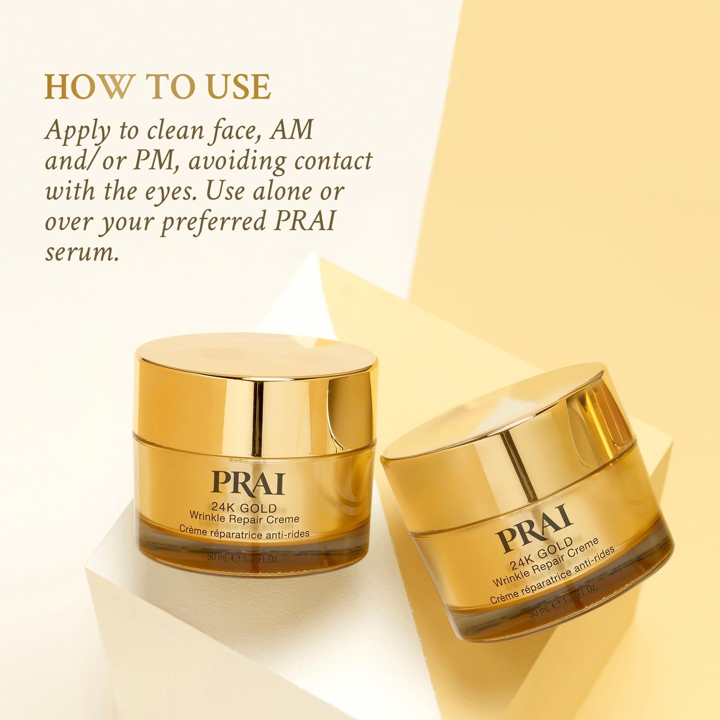 PRAI Beauty 24K Gold Creme - Face Moisturizer, Skincare Product, 1.7 Oz