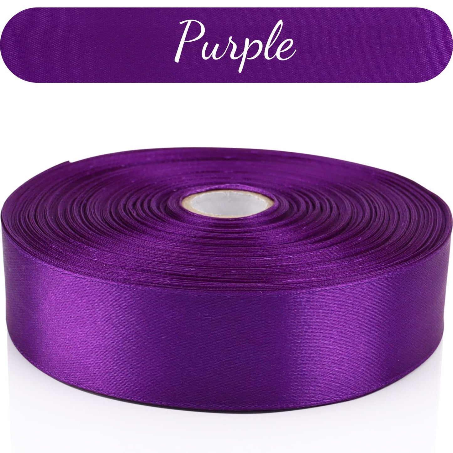 Nsilu 1 inch Purple Ribbon for Gift Wrapping 50 Yards Perfect Wedding Party Wreath Sewing DIY Hair Accessories Decoration Floral Hair Balloons Other Projects